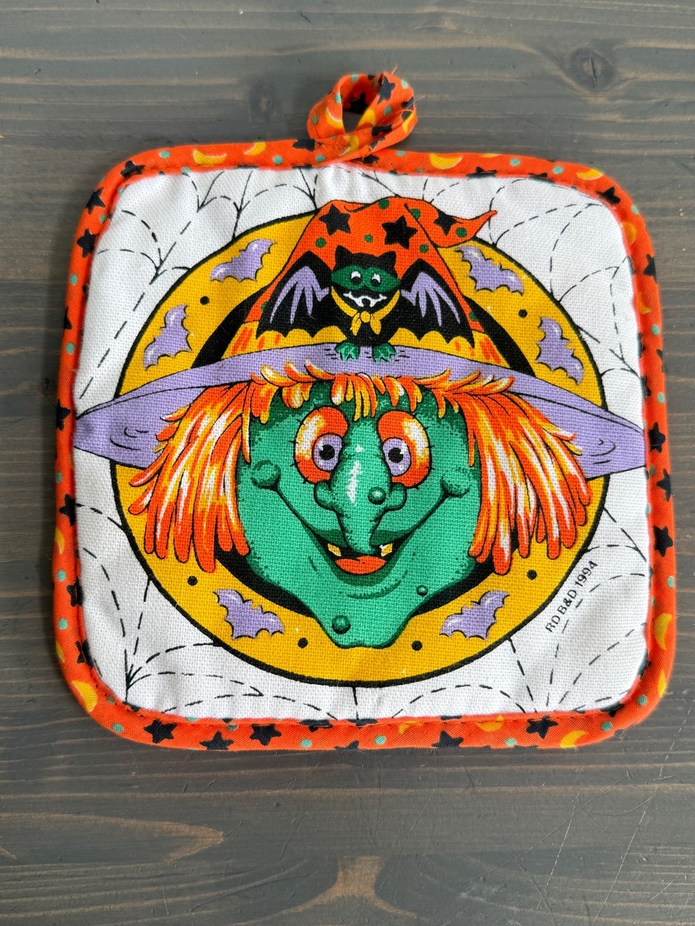 Vintage quilted Halloween trivet